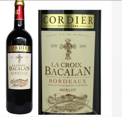 Rượu vang Cordier La Croix Bacalan Merlot