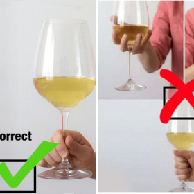 Cách cầm ly uống rượu vang